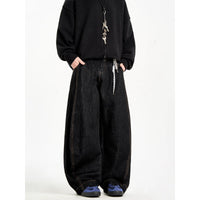 Starry Sky Pattern Saber-Style Mens Retro Loose Straight-Leg Wide-Leg Casual Trousers