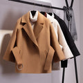 Women's Loose Wool Lightly Mature Waist Trimming Short Coat