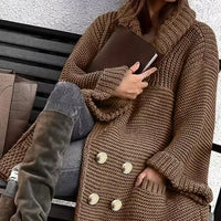 Elegant Polo Collar Plus Size Women's Coat