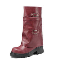 Womens Retro Multi-Layer Boot Buckles