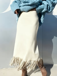 Women's Fashionable Elegant Long Suede Skirt Comfortable Slim Fit