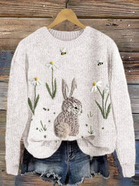 Womens Fresh And Casual Crew-Neck Printed Sweatshirt Top