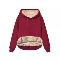 Warm Fleece Hooded Sports Sweatshirt With Pockets