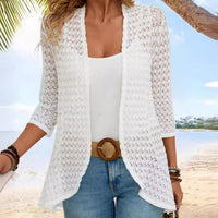 Stylish Versatile Solid-color Lace Beach Jacket