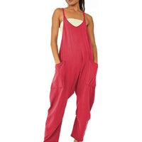 Zipper Pocket Sling Pants Jumpsuit