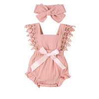 Girls' Crawling Suit Made Of Pure Cotton Ins Style Romper One Piece Sleeveless