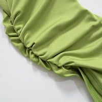 Women's Slim U-neck Backless Shrink Pleated Jumpsuit