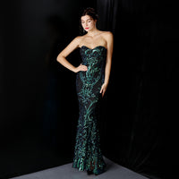 Sequined Long Dress Skirt Prom Party Etiquette Celebration Evening Dress