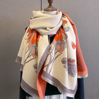 Double-sided Winter Thicken Thermal Scarf Temperament Shawl Outer Match