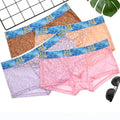 Trendy Men's Lace Transparent Boxer Briefs Comfortable Breathable Quick-drying Men's Boxers