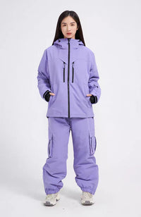 White, Padded, Waterproof, Loose-fitting Top-and-pants Set