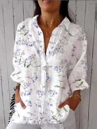 Women's Creative Fashion 3D Printing Lapel Casual Shirt
