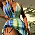 European And American Ladies Two-piece Skirt Drawstring Backless Sexy Swimsuit