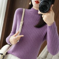 Simple Autumn And Winter Half-high Collar Bottoming Shirt Women's Sweater