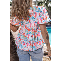 Women's Cute Anti-aging Fashion Contrast Color Stitching Round Neck Short-sleeved Shirt