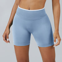 Color Matching Seamless Tight Yoga Shorts Peach Hip Raise