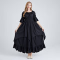 Women's Solid-Colored Casual Renaissance-Style Vintage Dress