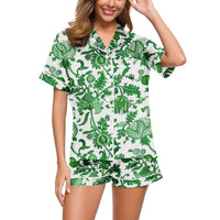 Cardigan Pajamas With Short Sleeves Cozy Casual Loungewear Set