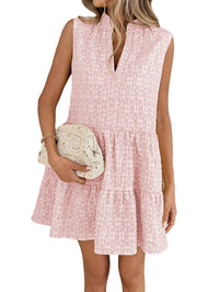 Womens Summer Sleeveless Patchwork V-Neck Pullover Dress For Europe And America