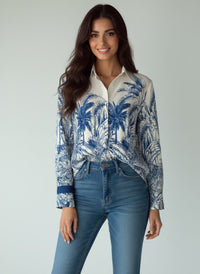 New Retro Casual Womens Loose Effortless Western-Style All-Match Long-Sleeve Shirt