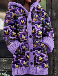 New Christmas Abstract Printed Casual Cloak Coat