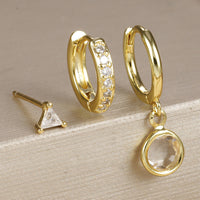 Fashion Micro Inlay Round Zircon Earrings Simple