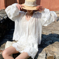 Southern France-style Long-sleeve Womens Designer Top European And American-style Shirt