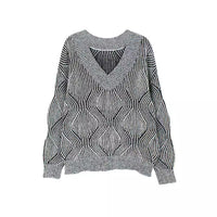 Large V-neck Pullover Fashionable Knitted Sweater
