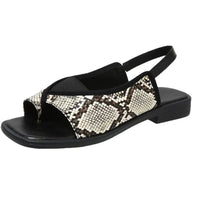 Womens Plus-Size Square-Toe Casual Flat Sandals