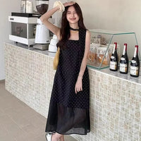 Polka-dot Sleeveless Dress For Women