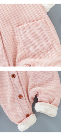 Boys' Overall Autumn And Winter Button Hooded