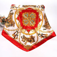 Spring And Autumn Women's Printed 90 Large Kerchief Artificial Silk Floral Scarf