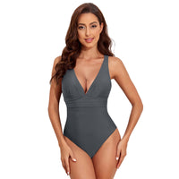 Women's Minimalist And Versatile Cross Shoulder One-piece Swimsuit