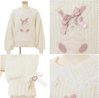 Cute Cloth Patch Embroidered Lace Fake Collar Knitted Sweater