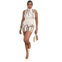 Crew-neck Pullover Sleeveless Slim-fit Short Dress