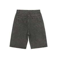 American Retro Black And Red Double Zipper Washed Do The Old Cowboy Shorts