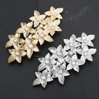 European And American Complex Classical Luxury Metal Texture Leaves Barrettes