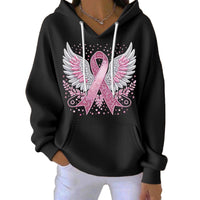Striped Fabric Digital Printed Hooded Long Sleeve Women's Sweater
