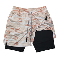 Men's Double-Layer Quick-Drying Breathable Sports Shorts With Pockets
