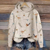 Thick Needle Fabric Women's Hooded Sweater Simple Style