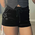 Women's Elastic High-Waist Loose Drawstring Velvet Shorts