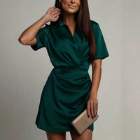 Elegant Summer Womens New Short-Sleeve Mini Skirt Dress