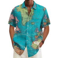 Men's Casual Versatile Button 3D Printed Shirt