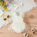 Girls' Solid Colour Patchwork Daisy Mesh Back Triangle Harness
