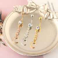 Korean Version Of Star And Moon Titanium Steel Umbilical Nail