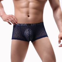Men's Boxers  Transparent Lace Pocket Underwear