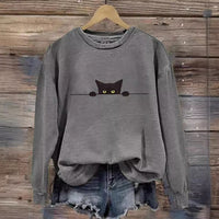 Loose Round Neck Pullover Animal Print Sweater