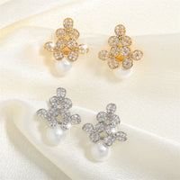 High-grade Micro-inlaid Flower Pearl Earrings