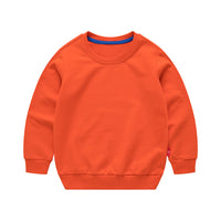 Boys Korean Round Neck Solid Color Loose Long Sleeve Pullover