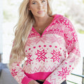European And American Short-style Trendy Snowflake Print Sweater